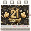 Polyester Balloons Confetti Birthday Backdrop Banner, Golden Party Decor for Wall & Photo Booth