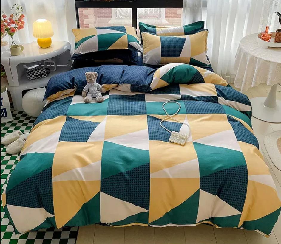 Floral Bedding Set for Kids Adult Bed Linen Duvet Cover + Flat Sheet + 2pc Pillowcase Single Queen King Size Home Textile B92M