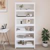 VidaXL Bookcase White 80x35x183 Cm Solid Pine Wood 821695