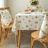 Luxury Thick Embroidery Cotton Linen Flower Tablecloth for Home Dining Coffee Wedding Party Kitchen Table Decor