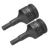Uxcell 2pcs Drive X Impact Hex Bit Socket Metric Length Steel for Use with Impact Drivers and Hand Ratchets 1/2" H12(12mm) 4" CR-MO
