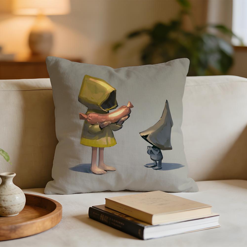 Game LLittle NNightmares Cushion Cover Short plush pillowcase for bed sofa carwashable