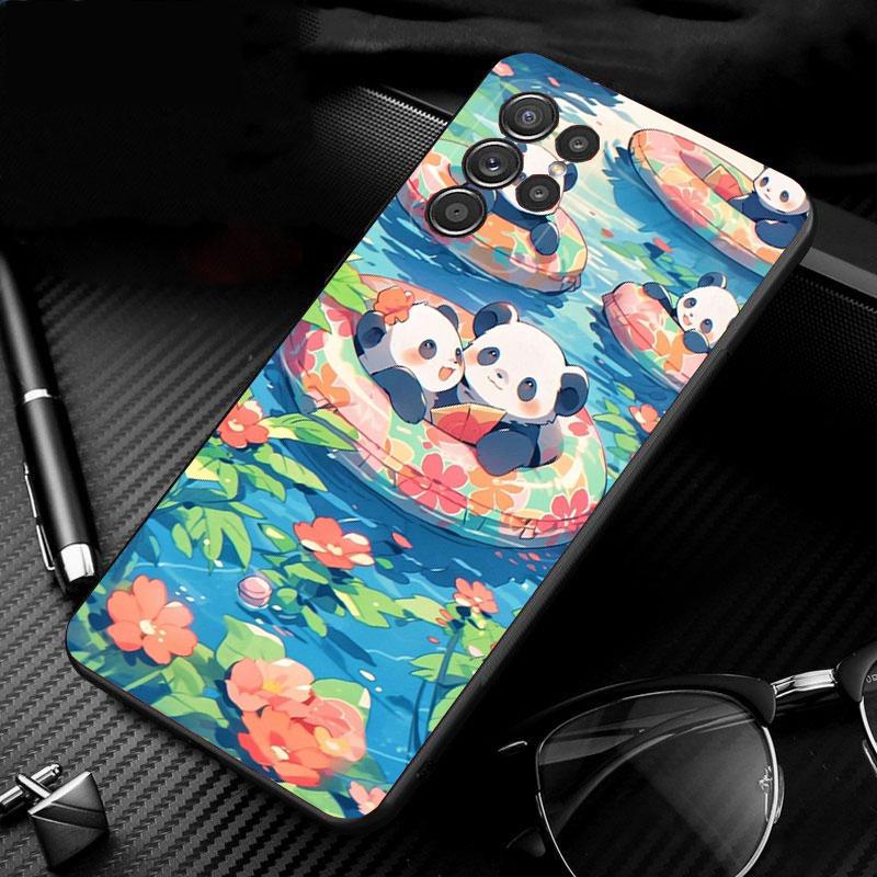 Милый чехол для телефона с пандой для Samsung A52S A21S A33 A23 A13 A14 A32 A52 A53 A54 A51 A71 A15