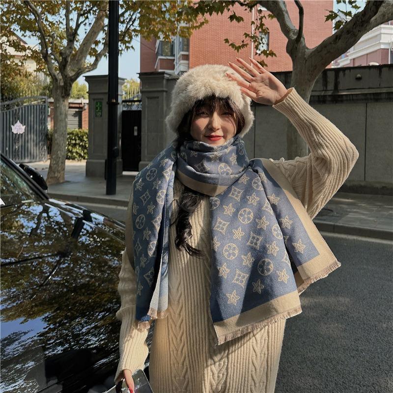Winter Imitation Cashmere Scarf Women's High-end Feeling Air-conditioned Room Length Outer Shawl Scarf