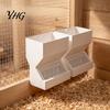 Plastic Poultry Feeder Automatic Quail for Cage, Large Capacity Wall Mount Anti Spill Food Dispenser Grain Chicks And Small Birds, Easy Refill Trough