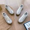 Genuine Leather De Training Shoes Retro Lace White Shoes Casual Board Shoes Thick Bottom Women's Shoes