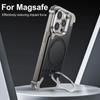 Luxury Metal Magnetic Magsafe Phone Holder Case for iPhone 16 15 14 Pro Max Aluminum Alloy Carbon Fibre Wireless Charging Cover