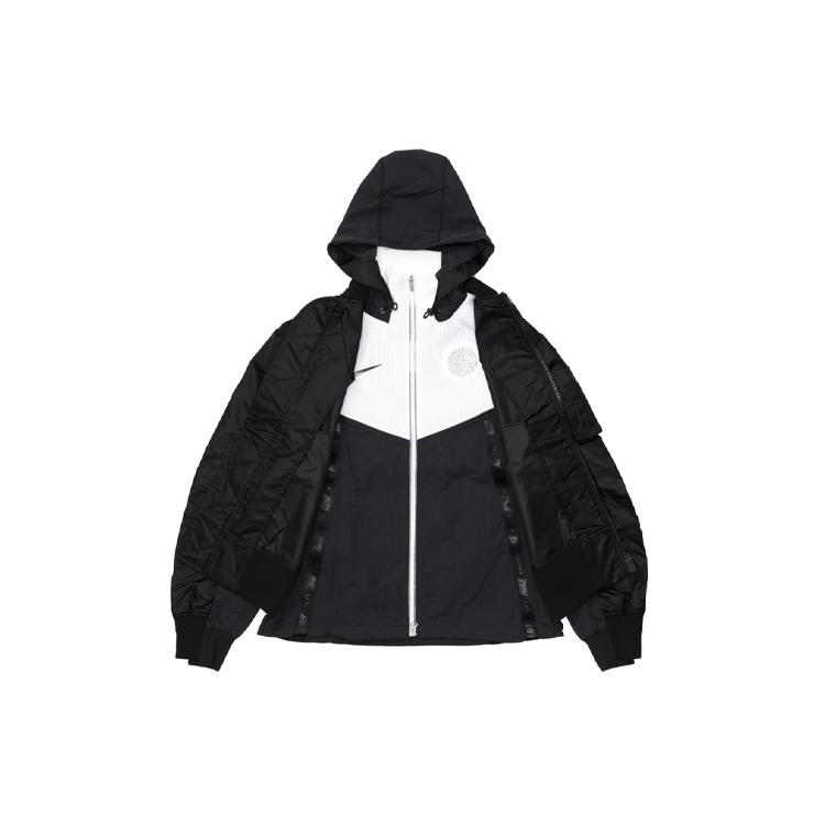 Nike X sacai Двухслойная контрастная куртка с капюшоном Азиатский размер 'Черный' Мужская CZ4697-010