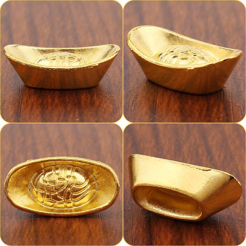 Electroplated Miniature Qing Dynasty Golden Ingot Ornament