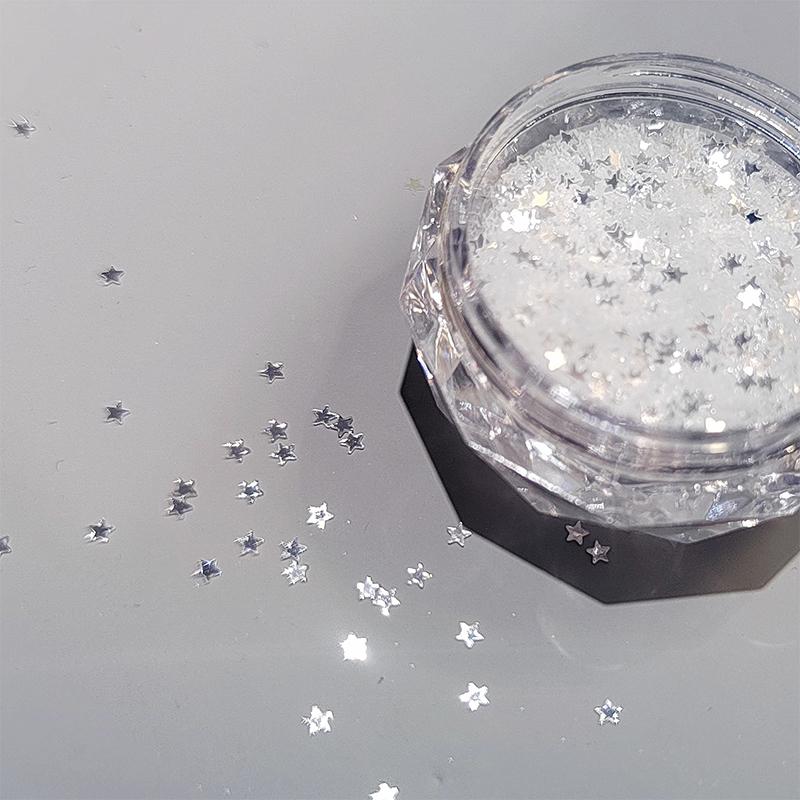 1Mm Mini Sparkling Star Nail Glitter Sparkling Pentagram Nail Decoration Nail Salon Design Cute Accessories Diy Nail Art Design