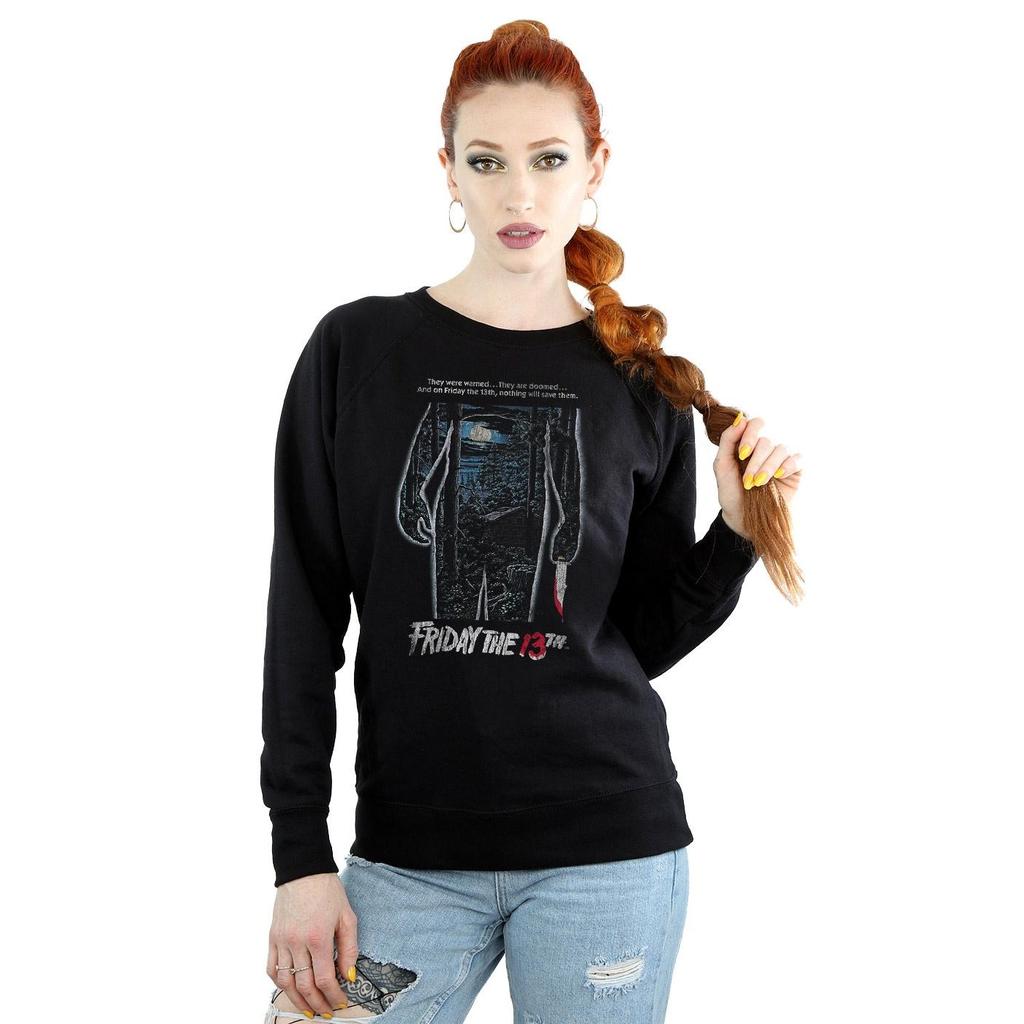Friday 13th Womens/Ladies Distressed Poster Sweatshirt