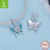 Snowflake Butterfly Pendant S925 Sterling Silver, Niche Premium Light Luxury Diy Bracelet Beaded Accessories