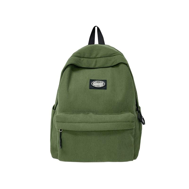 Студенческий однотонный школьный женский рюкзак из вельвета