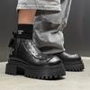 Модные мужские кожаные кеды на толстой подошве с высоким верхом Новый дизайнерский стиль Уличная мода Молодежные трендовые 38-46 качество Ботинки Большой размер
