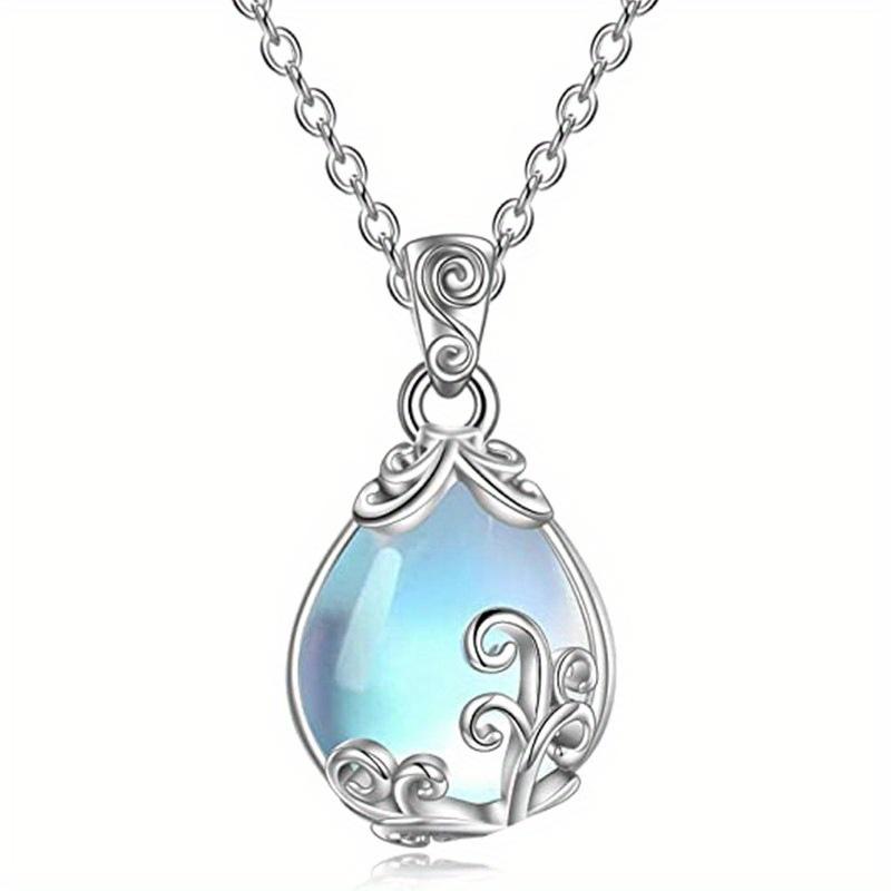 Elegant moonstone teardrop pendant necklace suitable for daily wear and as a gift