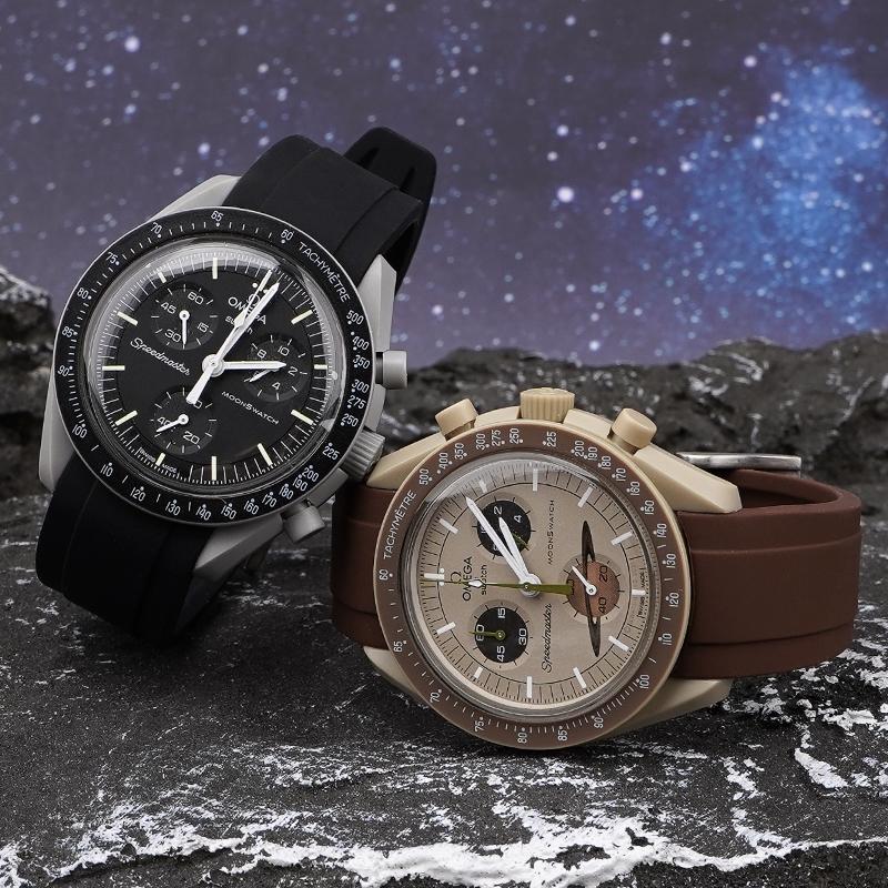 Для ремешка для часов бренда Omega Swatch Co Силиконовый Planet System Изогнутый силикон Для ремешка для часов Rolex Water Ghost 18 мм 19 мм 20 мм 21 мм 22 мм