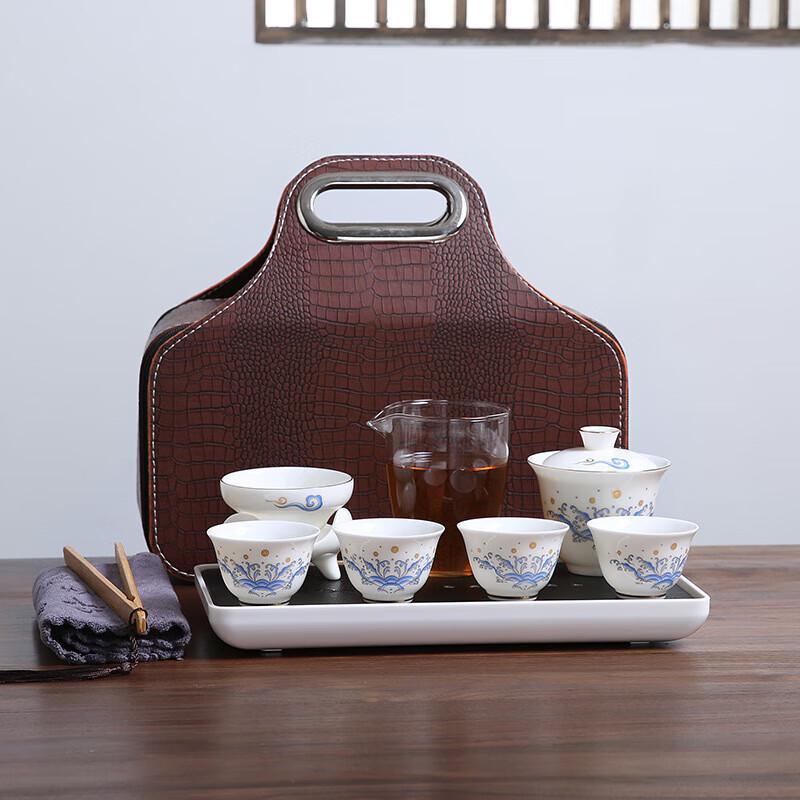 Celadon Ceramic Travel Tea Set with Gaiwan