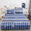 Skin-friendly Lace Bedspread 1pc Bed Skirt +2pcs Pillowcase Princess Double Layer Lace Bed Sheet Anti-slip Bed Cover
