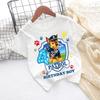 Paw Patrol White Tshirts for Boys Anime Cartoon Cute Birthday Clothing Children Summer Fashion Short Sleeved Shirt Kids Clothes
