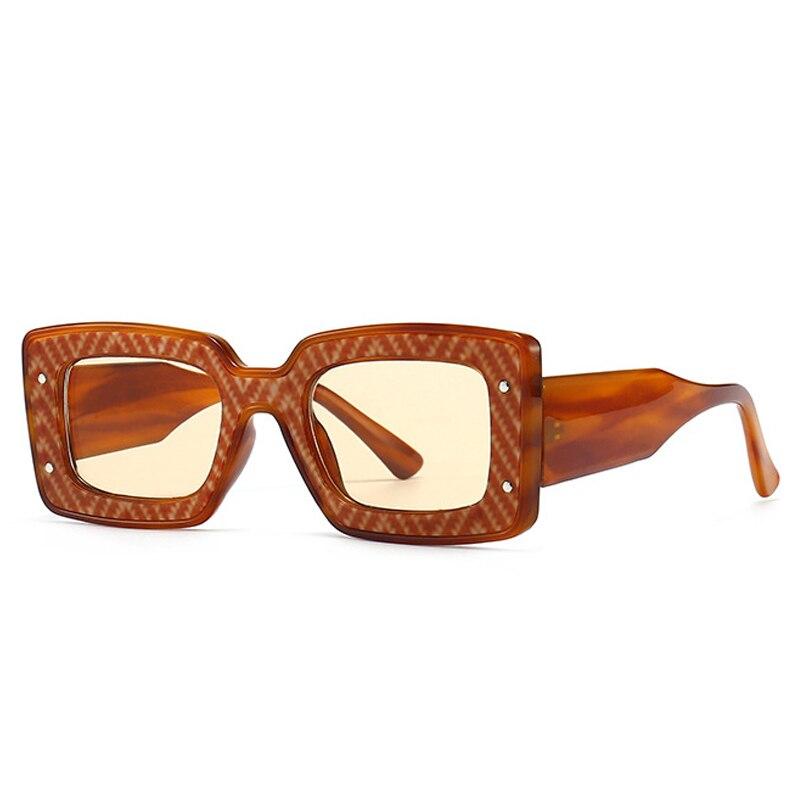 SO & EI ретро квадратные женские роскошные солнцезащитные очки брендовые дизайнерские модные двойные цветные оттенки UV400 мужские винтажные солнцезащитные очки с заклепками