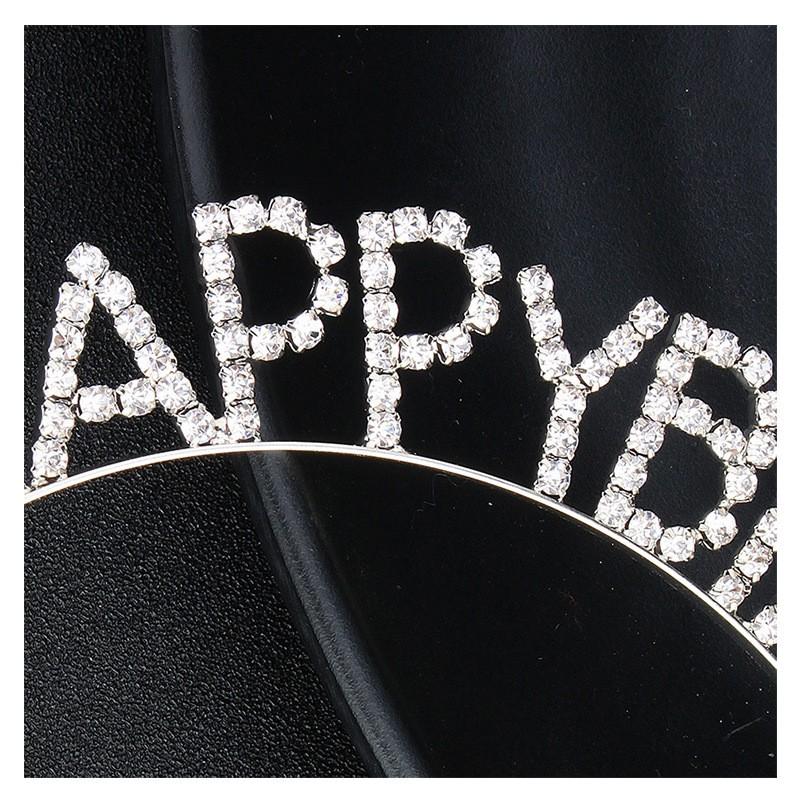 Повязка на голову на день рождения со стразами