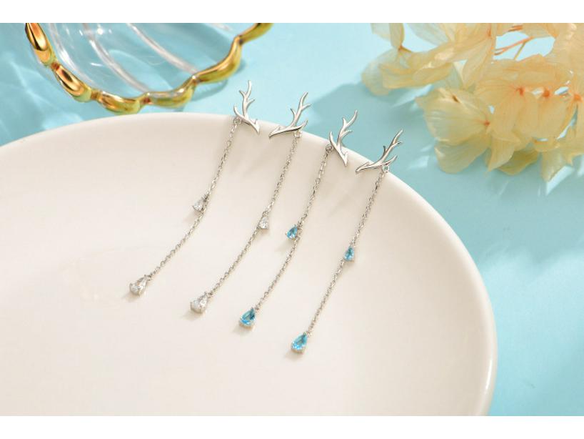 Серьги-кисточки Higu из стерлингового серебра S925 с рогами оленя: Рождественские серьги-гвоздики с подвесками для женщин, стиль Мори