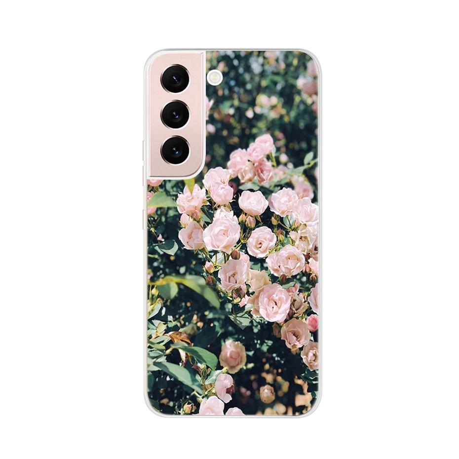 Красивый чехол для телефона с цветами для Samsung Galaxy S22 Pro S 22 Ultra 5G Чехол Милый Кот Мягкий Силиконовый TPU Чехол для Samsung S22 22Pro