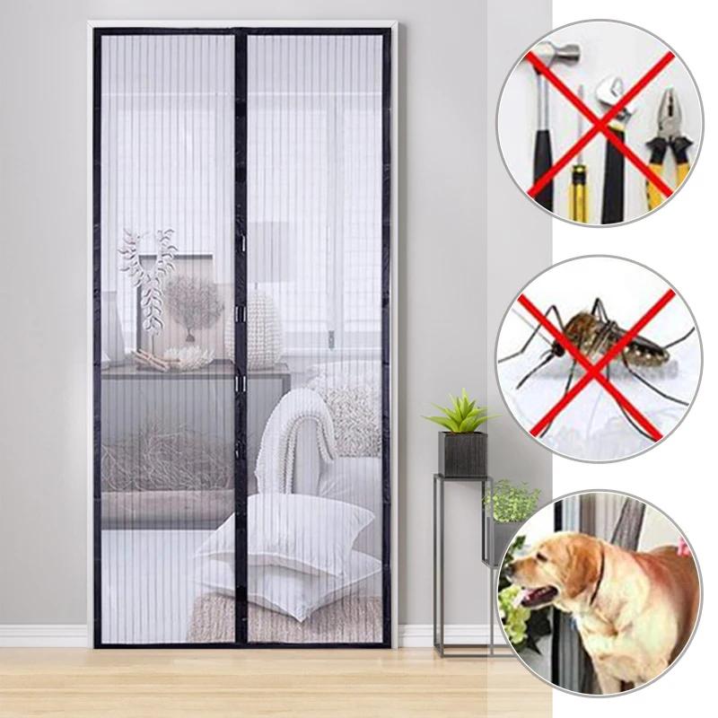 Mosquito Magnetic Screen Door Curtain Net Anti Bug Fly Insect Partition Curtain Mesh Summer Indoor Automatic Closing Door Screen