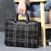 Genuine Leather Fashionable Woven Large-capacity Briefcase Casual Top-grain Cowhide Men's Handbag