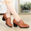 Genuine Leather Women Office Shoes High-heeled Sexy Women Dress Shoe Big Size Women Party Shoe