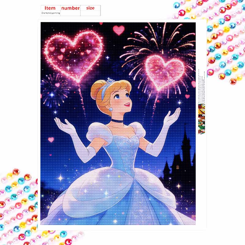 Disney Набор для алмазной мозаики Полная выкладка 5D Золушка Арт Декор для дома Креативные поделки Романтическая ночь