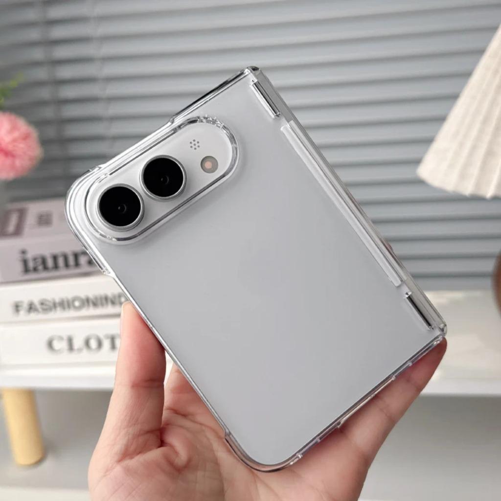 Translucent Color Gradient Hard PC Hinge Protection Phone Case for For Apple iPhone Ultra 18 Fold Shockproof Protective Cover