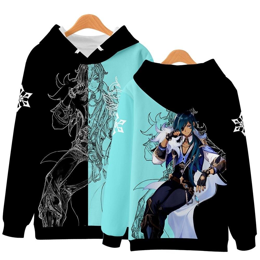 Аниме Genshin Impact Game толстовки для женщин и мужчин 3d свитшот для пар с длинными рукавами пуловер для косплея оверсайз для детей для мальчиков и девочек толстовка