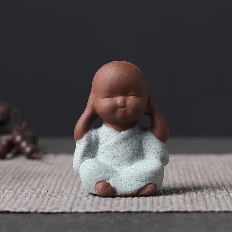 Украшения для домашних животных Zen Tea: Креативный цветочный горшок в виде мини-монаха для автомобиля или чайного столика.