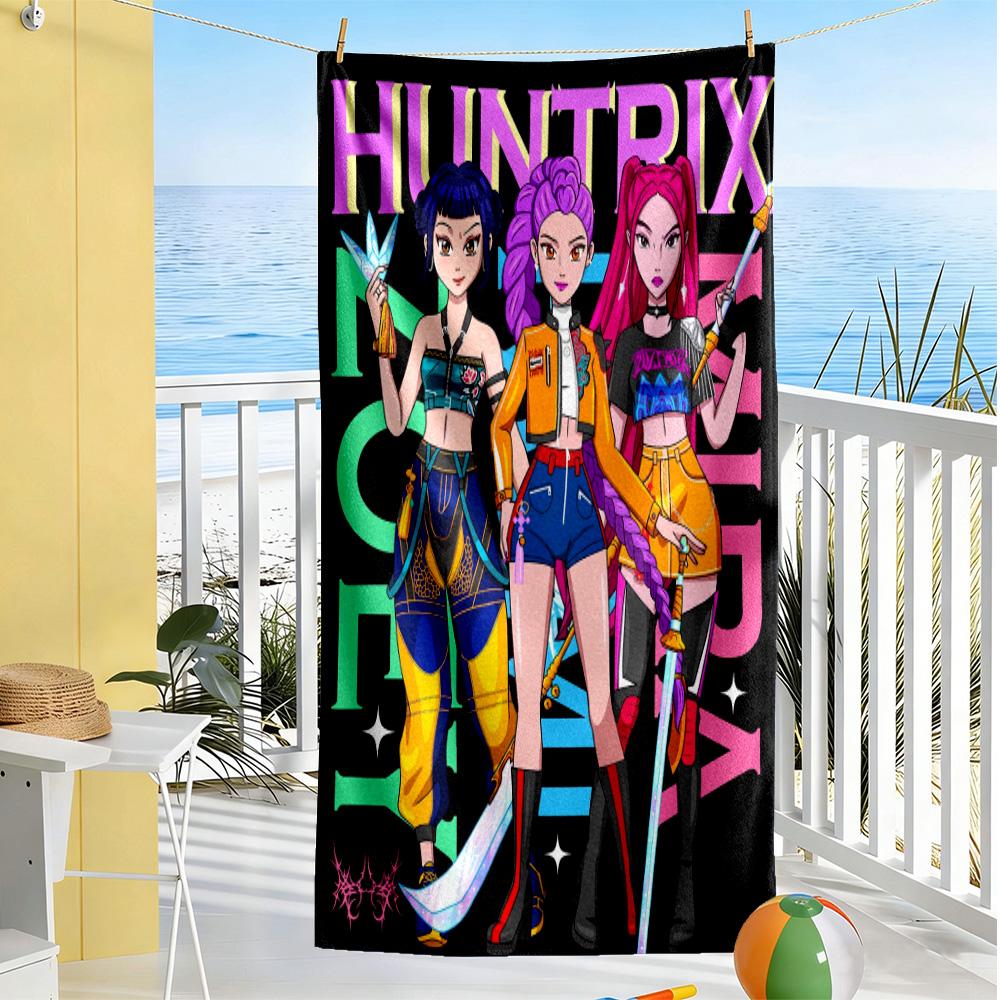 Huntress Power Squad Beach Towel Super Soft & Absorbent Comfortable Lightweight Suitable for Swimming, Gym, Camping, Yoga Vacation