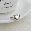 Korean Style 925 Sterling Silver Wide Band Heart Ring - Trendy Women's Design, Index Finger Statement.