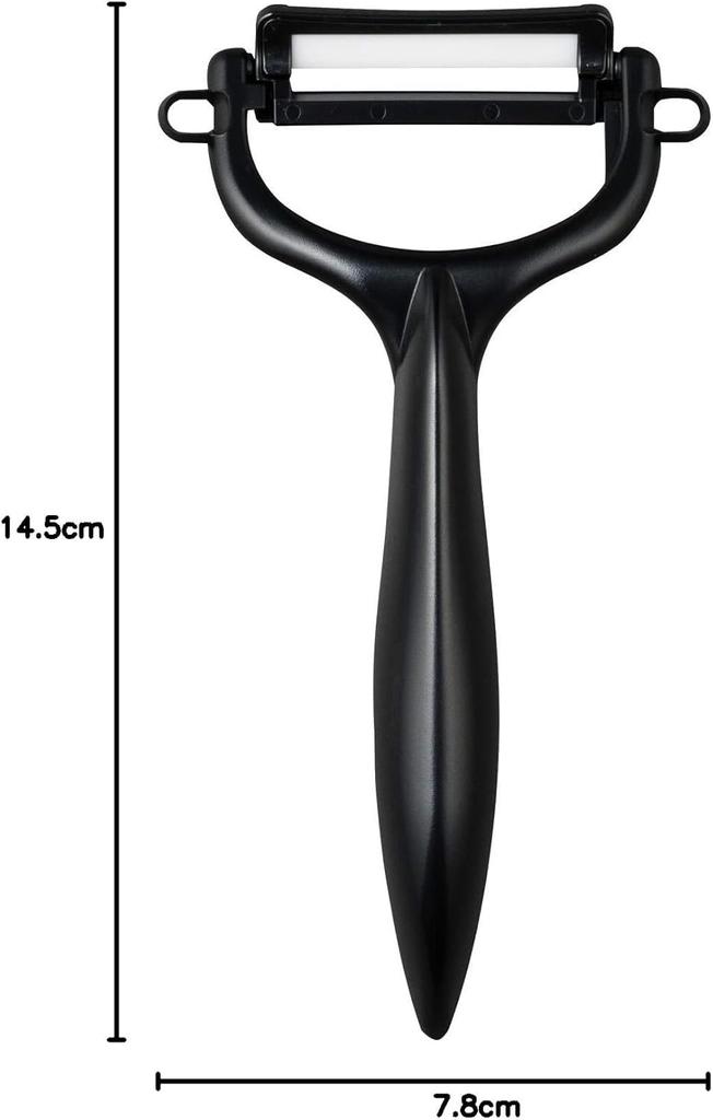 Kyocera Ceramic Peeler Easy to Lightweight and No Metallic Smell Disinfectant and Bleached Made in - Rustproof, Clean, Black, T-shaped, Sharp,