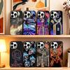 Крутой чехол для телефона с граффити-скелетом для iPhone 17,16,15,14,13,12,11 Plus,Pro Max,XS, Цветной серебристый чехол для телефона Funda Cover
