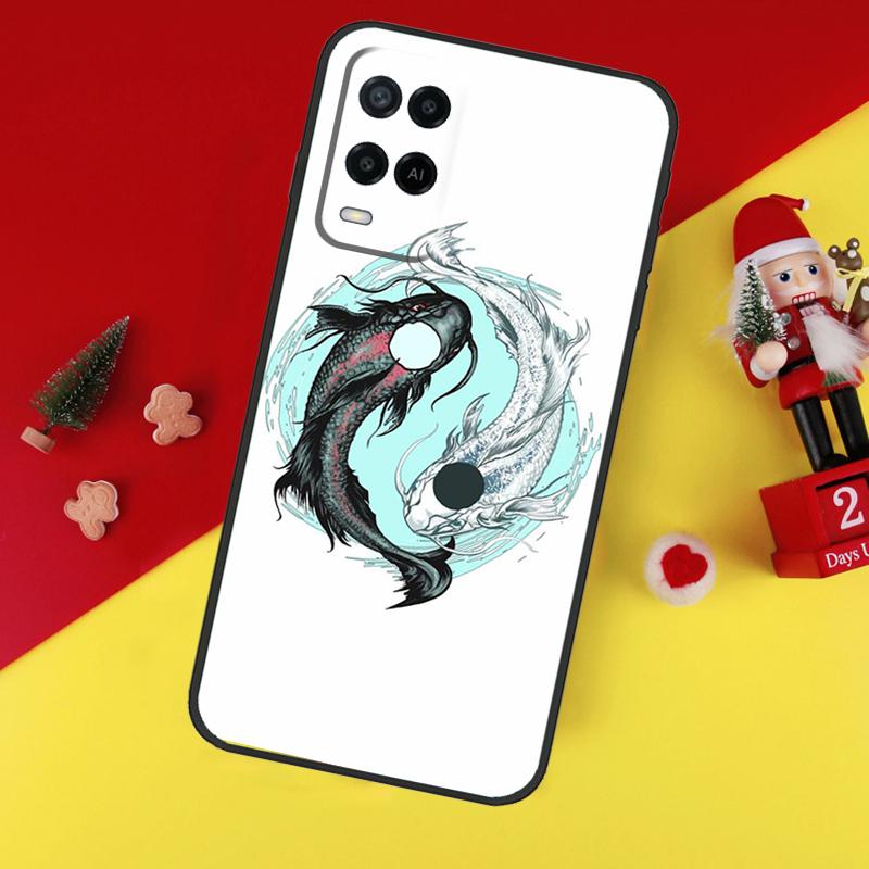 Искусство Рыбы Кои Инь Ян Для OPPO A96 A76 A16 A52 A72 A92 A98 A78 A58 A5 A9 A15 A17 A77 A53S A57S A94 A74 A54 Чехол