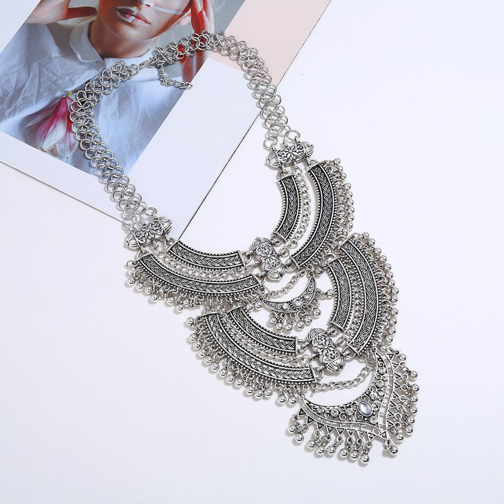 Necklace Long Vintage Multi Layered Collarbone Chain For Fashion Enthusiasts