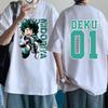 Горячее Аниме Деку Принт Женские Мужские Летние Футболки с Коротким Рукавом Круглый Вырез Повседневная Мода Y2k Унисекс Топы