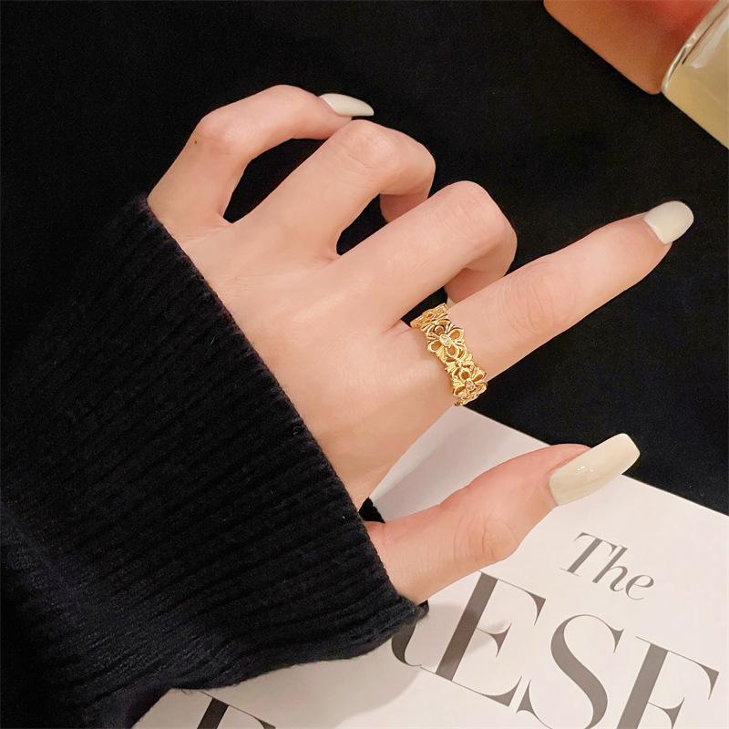 Ретро-стиль, Открытое кольцо, Цветное сокровище, Высококлассное исполнение, Модный нишевый дизайн, Средневековое кольцо, Кольцо на указательный палец