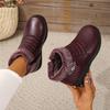 Winter Fashion Solid Color Simple Comfortable Casual Women's Shoes Flat Non-slip Side Zipper Warm Short Boots Chaussure Femme
