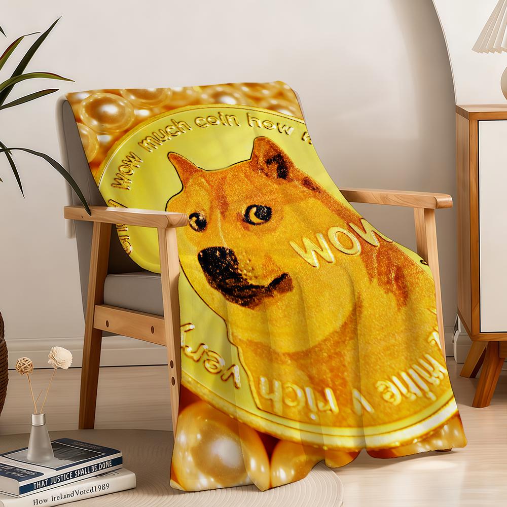 Blanket Throw Super Coin Cosy Plush Living Room Sofa Couch Childish Doge Birthday Gifts