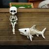 Настенный скелет статуя Рыбалка Скелет человека Фигурка с акулой Готика