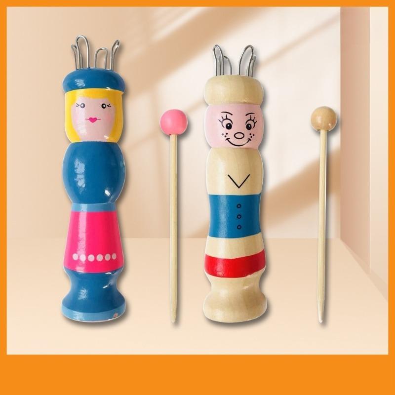 BEPAN Wooden Doll French Knitter Kids DIY Craft Knitting Tool Pom Pom Maker Yarn Set Handmade Supplies DIY Knitting