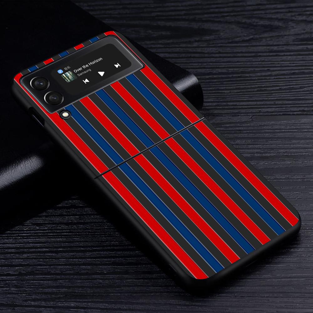 Чехол для мобильного телефона Samsung Galaxy Z Flip3 Flip4 5G черный чехол Z Flip 3 жесткий ПК роскошный чехол Zflip3 Funda спортивные фирменные полосы