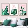 Зеленая тропическая черепаха листья плакат скандинавские настенные художественные принты картины холст картины для розового фона гостиная домашний декор