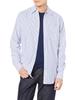 Amazon Essentials Men's Regular Fit Casual Long Sleeve Poplin Shirt, Blue and White, Vertical Stripes, Size L
