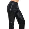 Women High Waist Sparkling Pants Wide Leg Flared Trousers Sequin Bling Party Slacks Glitter Night Out Pants Clubwear